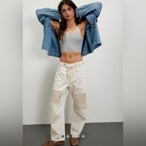 Free People Moxie Low-Slung pull on barrel Jeans $148 NWT 27/28/29